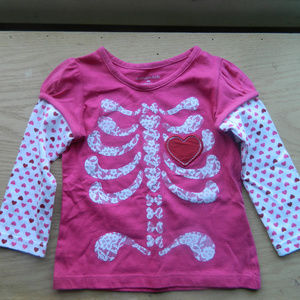 Wonderkids 18 month pink skeleton long sleeveshirt